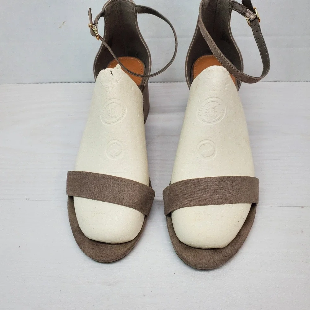Est 1946 Women's Brown Block Heel Ankle Strap‎ Suede Sandals Dress Shoes 8.5